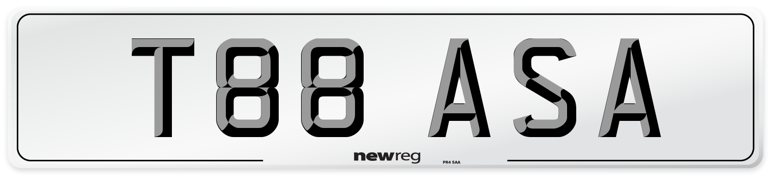 T88 ASA Number Plate from New Reg